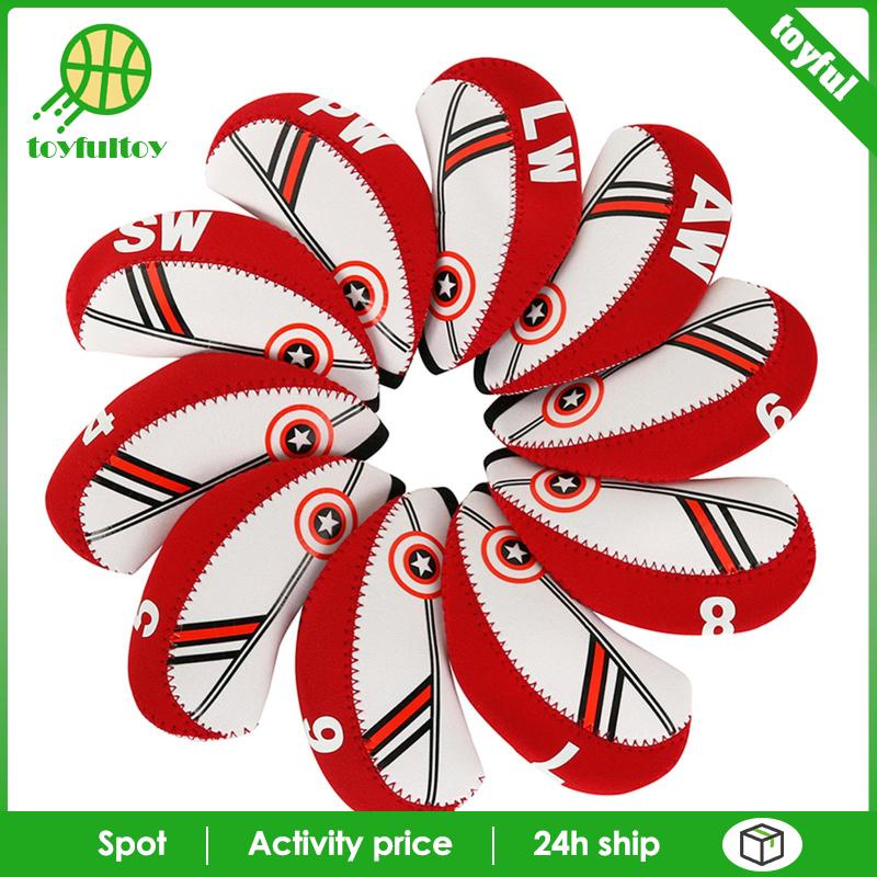 Set 10 Vỏ Bọc Đầu Gậy Đánh Golf 4,5,6,7,8,9,AW, PW, Lw, SW