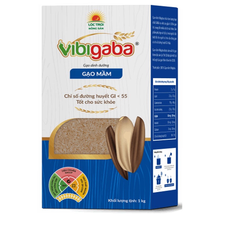 Gạo Mầm Vibigaba Hạt Ngọc Trời Gói 1Kg - Gạo cho người tiểu đường, giảm cân [CHÍNH HÃNG]