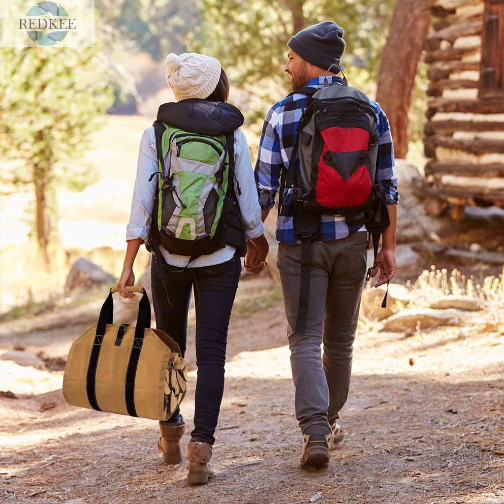 Túi Canvas Đựng Củi Gỗ Chống Rách Có Thể Gấp Gọn Tiện Lợi