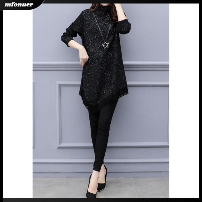 Đầm Dài Tay Cổ Cao Plus Size Cho Nữ