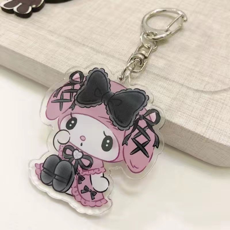 Móc Khóa Mèo Kitty Cơ Bắp Diablo Sanrio Lolita Mặt Dây Chuyền Túi Đi Học Cho Cặp Đôi Bạn Gái Kuromi Dễ Thương-Rosser2