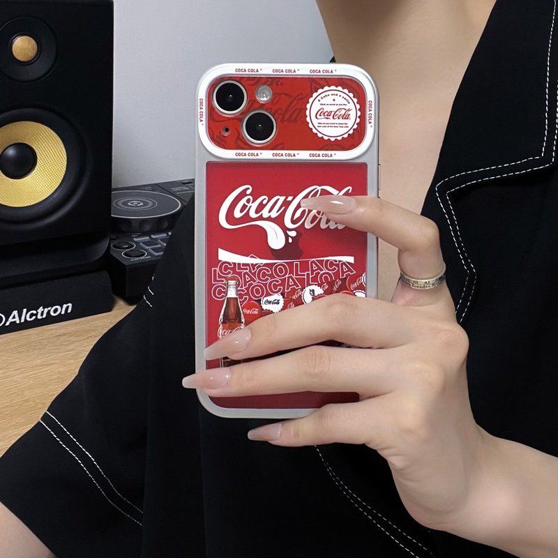 Ốp Điện Thoại TPU Mềm Mạ Điện 2 Trong 1 In Hình Chai Coca Cola Bảo Vệ Toàn Diện Cho iphone 14 13 12 11 Pro Max