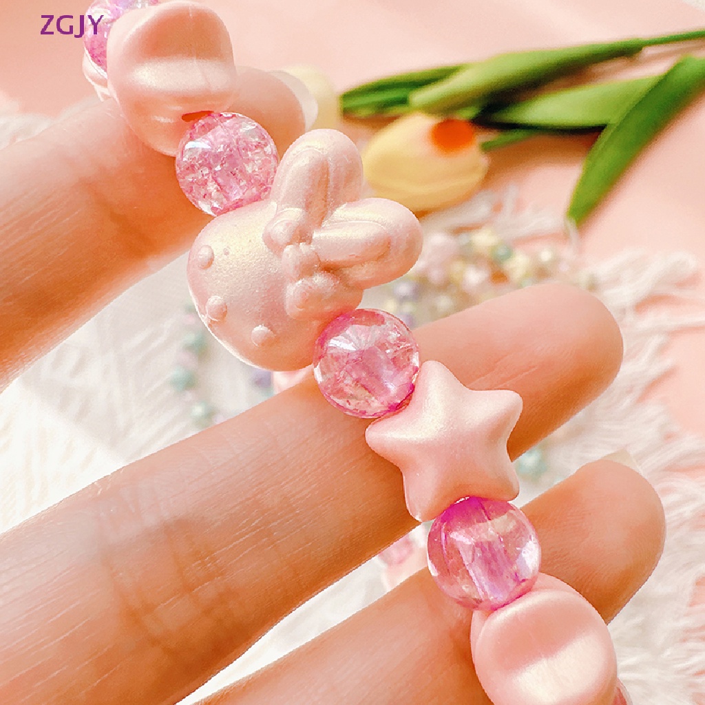 Vòng Tay Chuỗi Hạt Ngọc Trai Mặt Hình Ngôi Sao / Thỏ Nhiều Màu Ngọt Ngào Dễ Thương Cho Nữ Mới