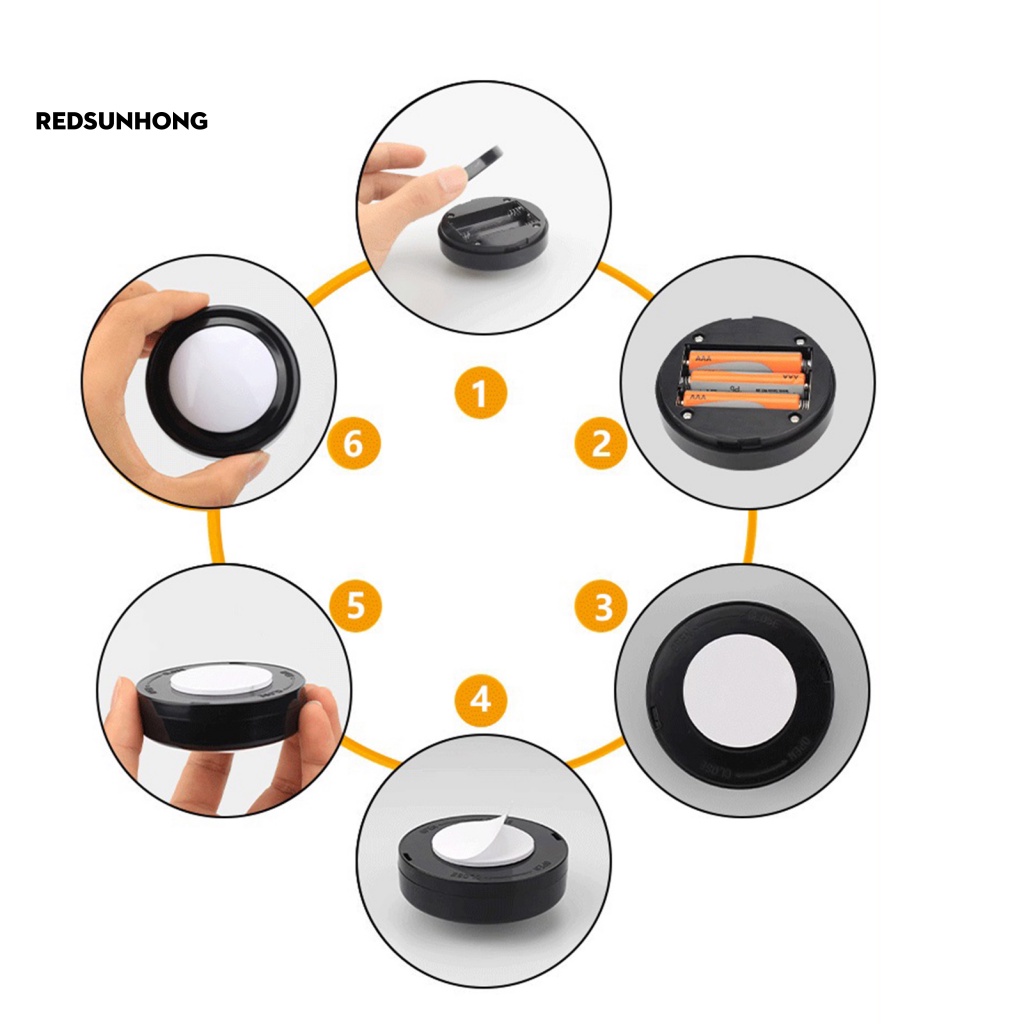 Set 6 Đèn LED Màu Trơn 2 Nút Điều Khiển Tiện Dụng Cho Gia Đình