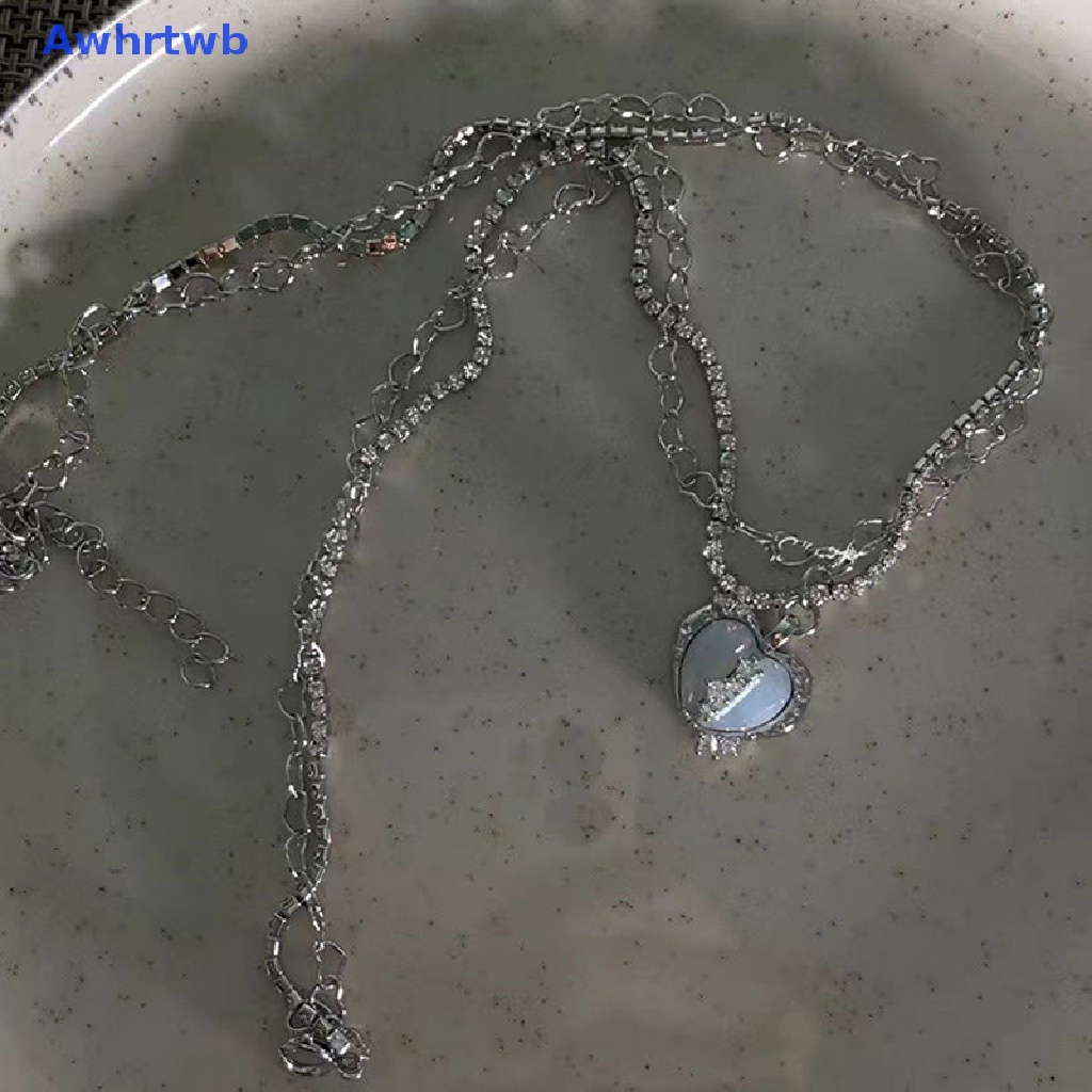 Vòng Cổ Choker Nhiều Lớp Mặt Trái Tim Màu Bạc Thời Trang Cho Nữ Y2K Mới