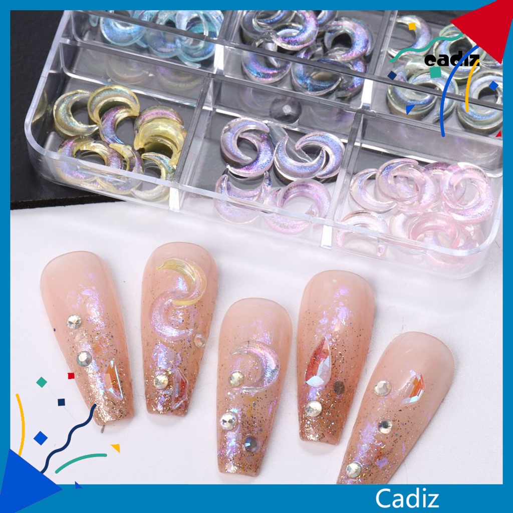 Phụ Kiện Trang Trí Móng Tay Nghệ Thuật Hình Mặt Trăng 3D Bằng Nhựa Resin