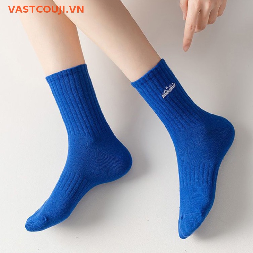 Vastji Đôi Vớ Cotton Dày Thêu Hình Núi Tuyết Đơn Giản Thanh Lịch Cho Nam Và Nữ