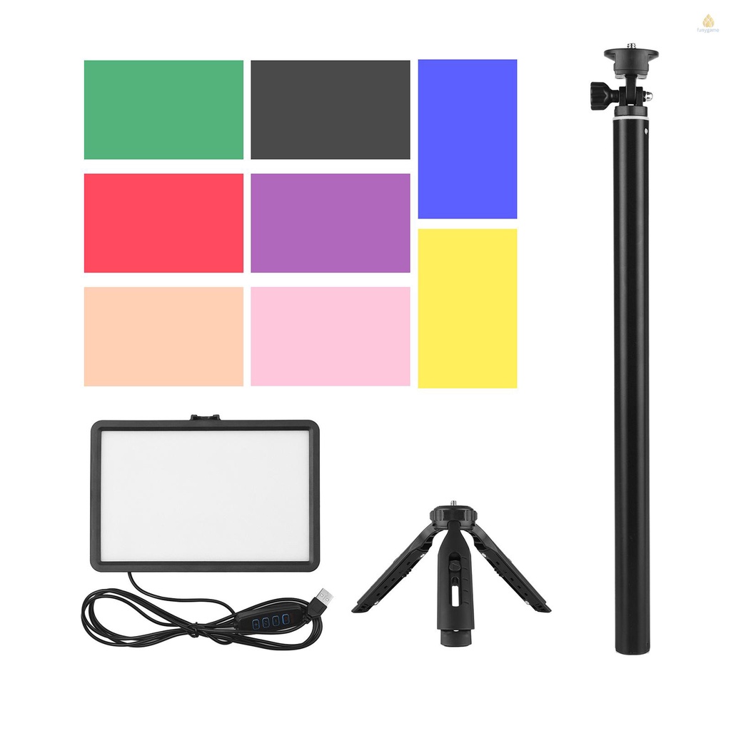 Đèn LED USB 1 * 3200K-5600K + 1 * Tripod Có Thể Mở Rộng + Bộ Lọc Màu Cho Máy Quay Video