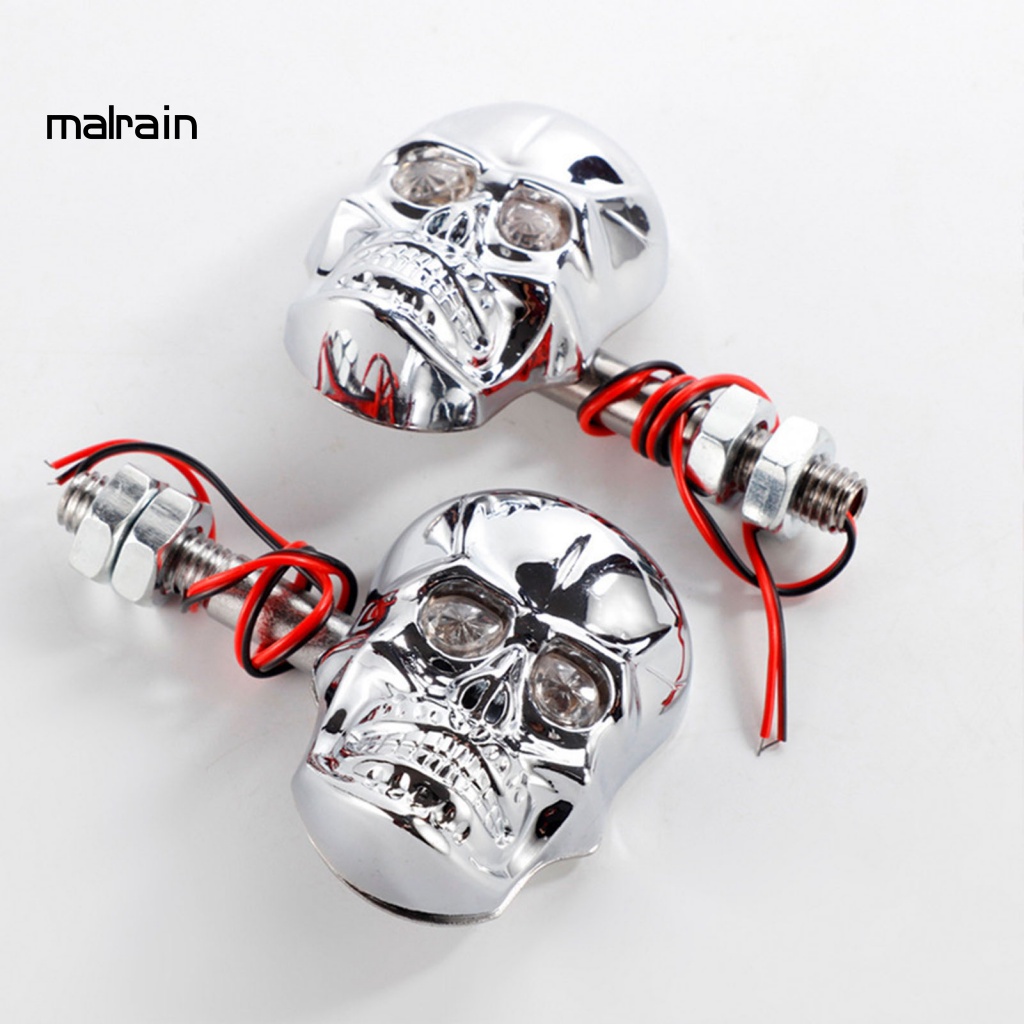 Bộ 2 Đèn Xi Nhan Hình Đầu Lâu Độc Đáo Cho Xe Mô Tô