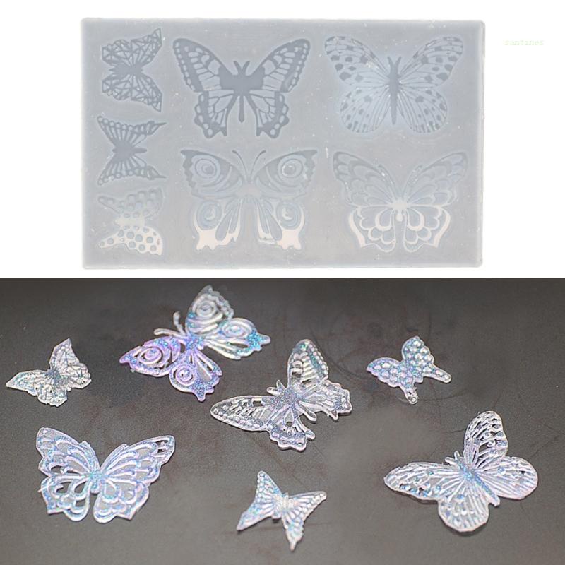 Khuôn Silicon Đúc Mặt Vòng cổ / Móc Khóa Hình Bướm Bằng Nhựa Resin