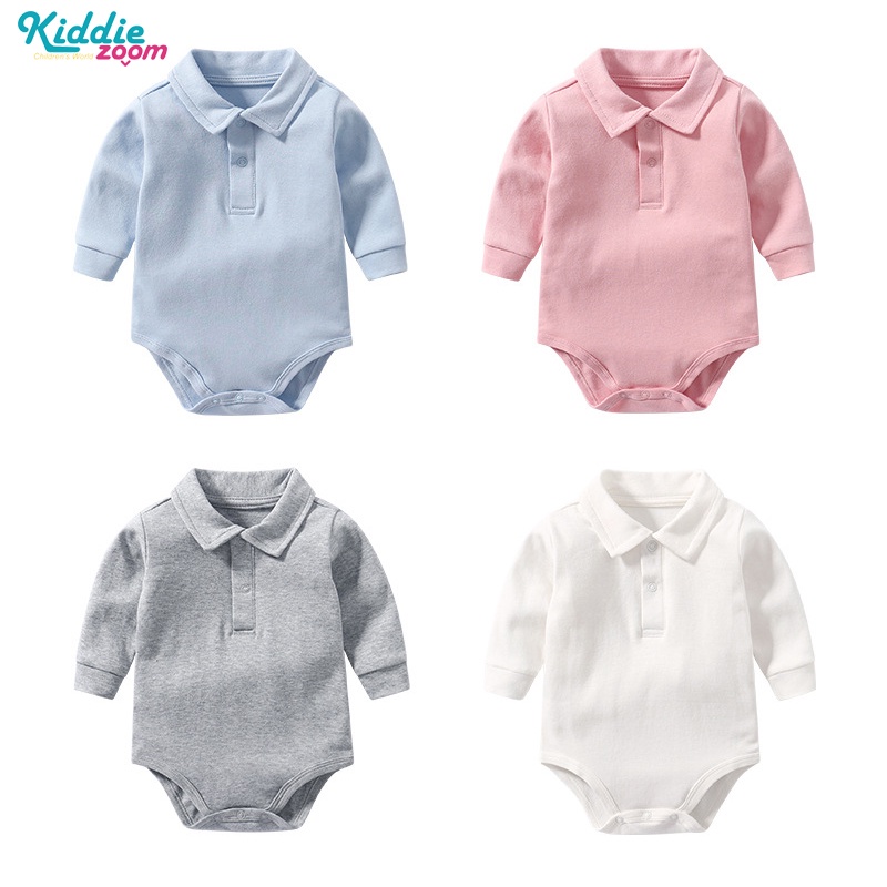 Bộ Áo Liền Quần 100% Cotton Màu Sắc Đơn Giản Dành Cho Trẻ Sơ Sinh
