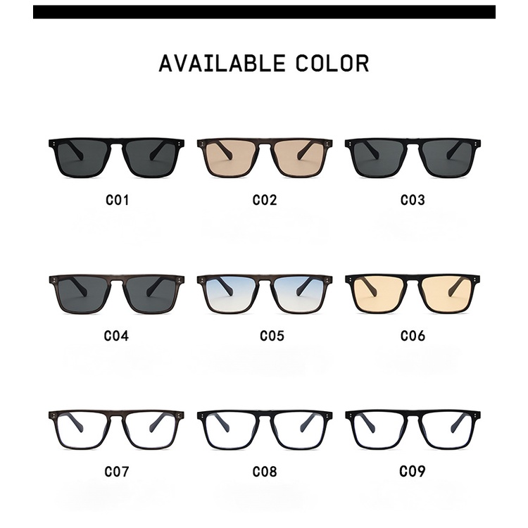 Kính Mát Gọng Chữ Nhật Chống Bức Xạ Cho Cả Nam Và Nữ