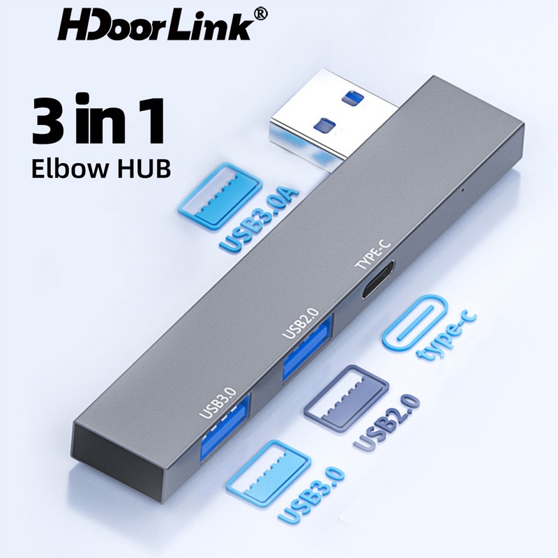Bộ Chia HdoorLink 3 Cổng USB 3.0 HUB 3 Trong 1 OTG USB 3.0 2.0 Type C Tốc Độ Cao Cho Máy Tính Laptop