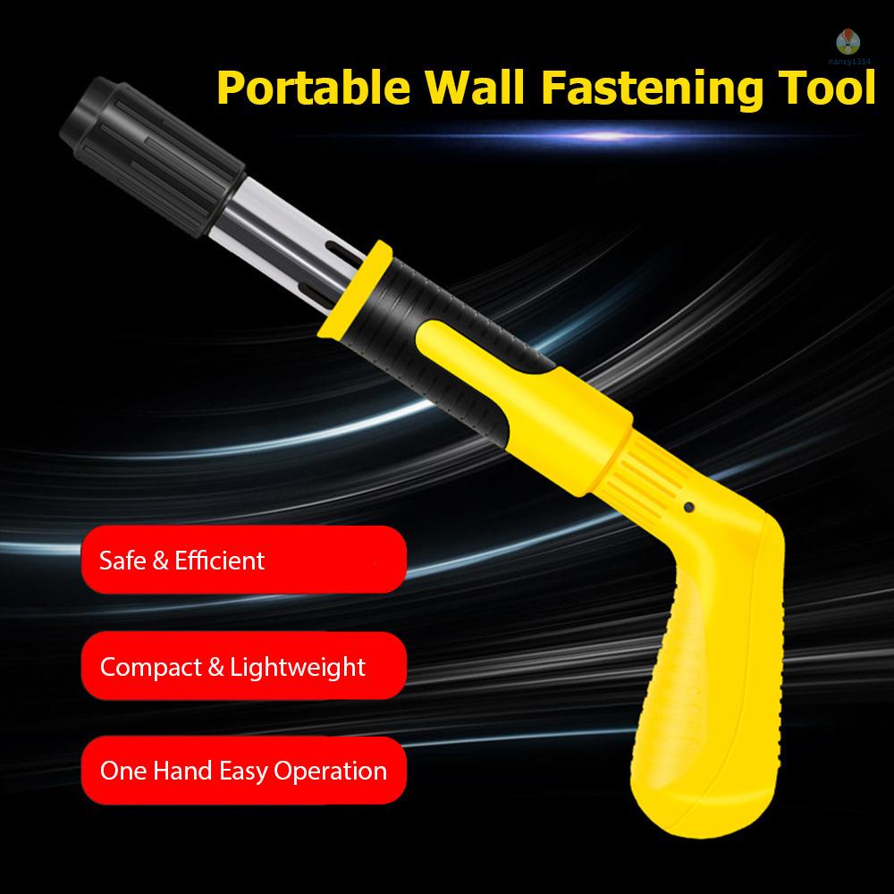Nail Wall Fastening Tool Kit with 20 Nails Portable Manual Nailing  Low Noise Steel Nail Shooting Machine for Cement Wall Home Decoration
