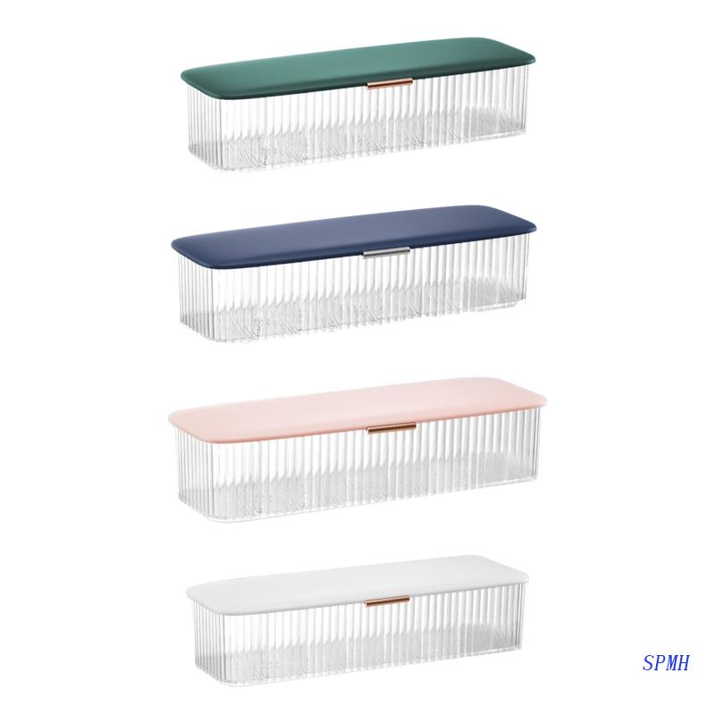 Hộp Đựng Dây Cáp Sạc / Tai Nghe 8 Ngăn Chống Bụi Có Nắp Đậy