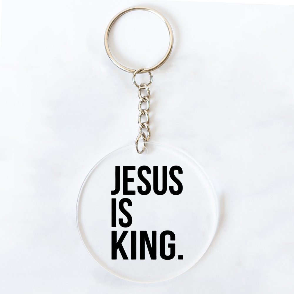 Móc Khóa Tròn Trong Suốt In Hình Chúa jesus