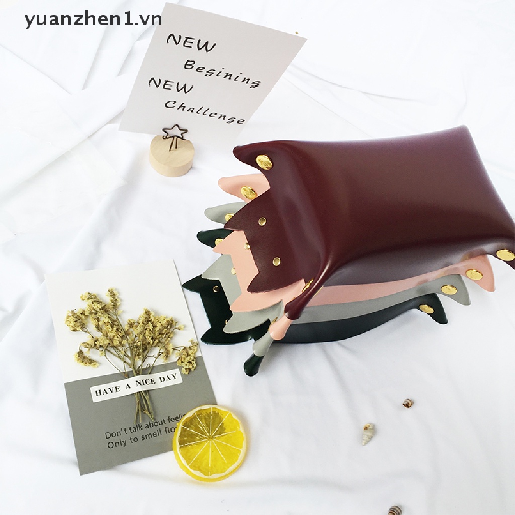 1 Khay Đựng Đồ Dùng Bằng Da Hình Mèo Dễ Thương