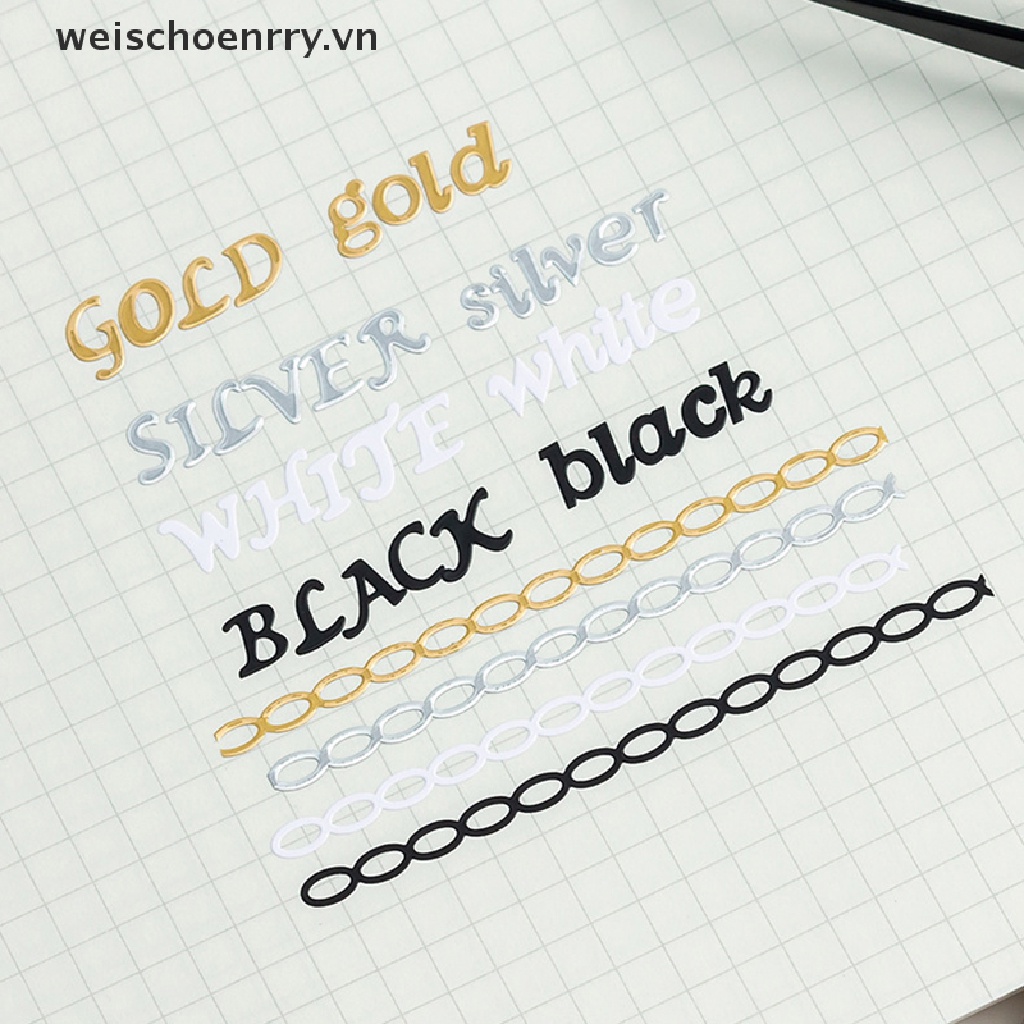 Miếng Dán Chữ Tiếng Anh Màu Vàng / Bạc Chống Thấm Nước Dùng Trang Trí Album Ảnh