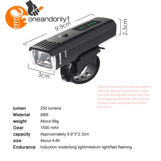 Đèn Led Đuôi Xe Đạp Sạc Usb Cảm Biến Thông Minh Có Thể Sạc Lại