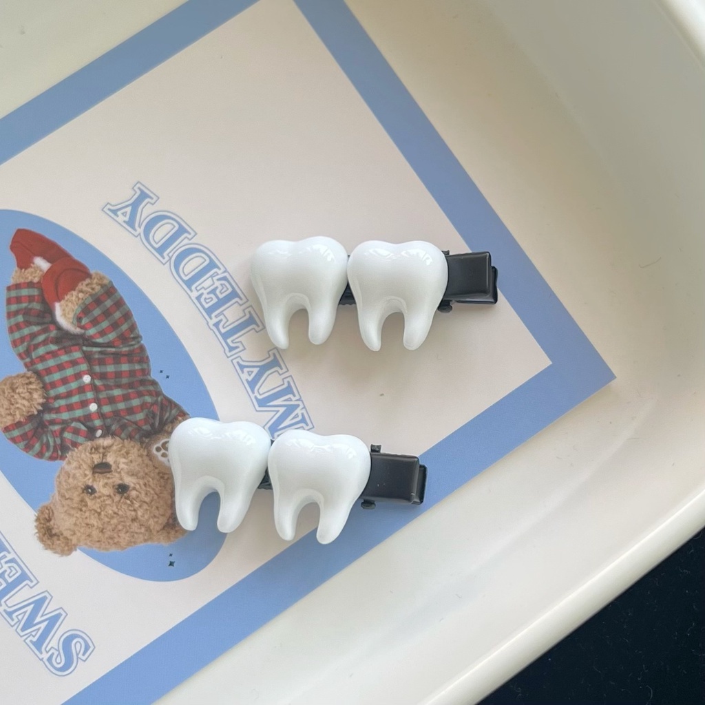 Kẹp Tóc Hình Chiếc Răng Dễ Thương Xinh Xắn Phong Cách Hàn Quốc Dành Cho Bé