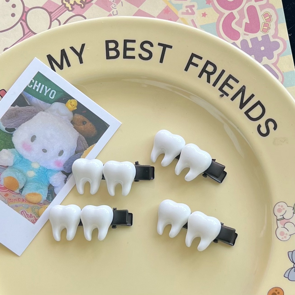 Kẹp Tóc Hình Chiếc Răng Dễ Thương Xinh Xắn Phong Cách Hàn Quốc Dành Cho Bé