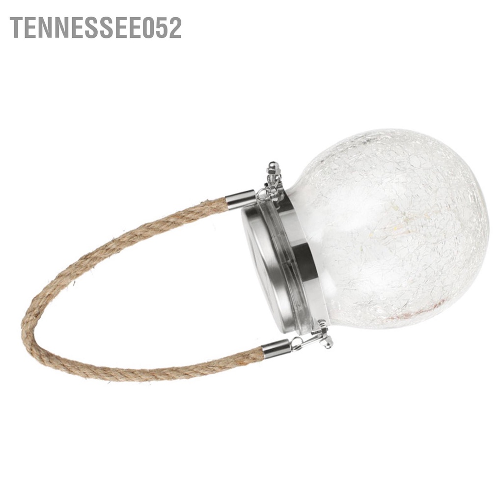Tennessee052 Treo Đèn Năng Lượng Mặt Trời Dày Crackle Kính Phong Cách Chống Thấm Nước Cảm Biến Smar Lồng Cho Sân Vườn Con Đường