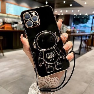 For Apple Ốp Điện Thoại iPhone 12 Pro Max Ốp Lưng iPhone 14 Pro Max Case iPhone 14 Plus Case iPhone 13 Mini Case Fashion Silicone Cute Cool Anime Astronaut Stand Phone Cover Cassing Case With Rope TG