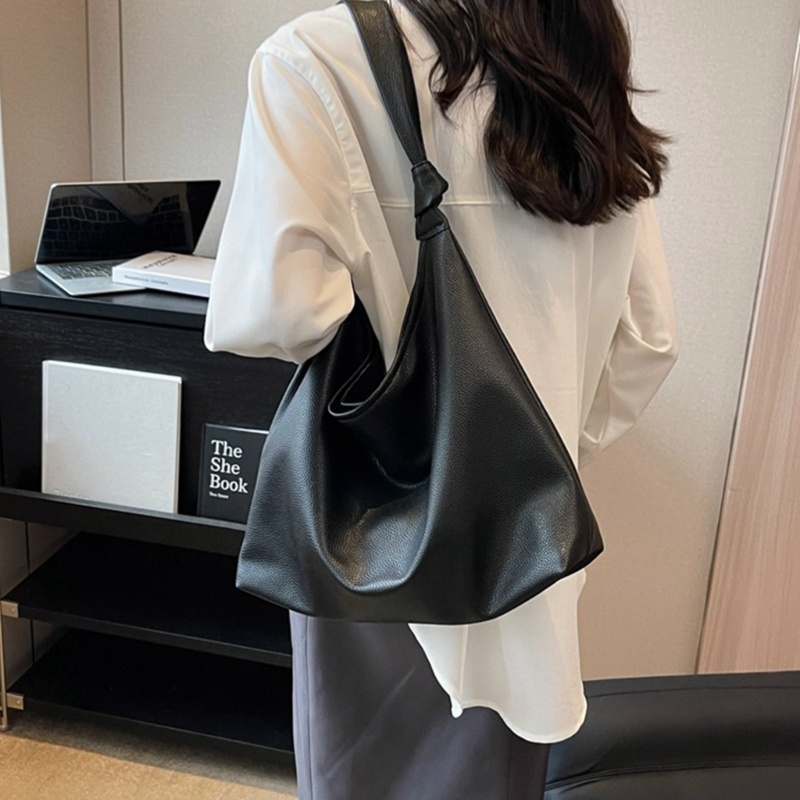 Túi Xách Tay Bằng Da PU Sức Chứa Lớn Màu Trơn Thời Trang Dành Cho Nữ