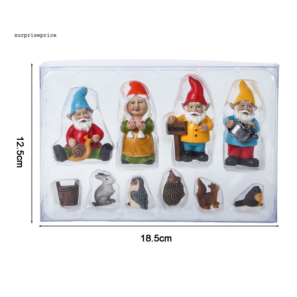 Spa Set 10 Bức Tượng Gnomes Vẽ Tay Cho Nhà Búp Bê