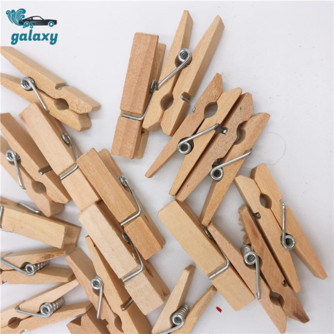 Galaxy Set 100 Kẹp Quần Áo Bằng Gỗ Tự Nhiên Đa Năng Có Thể Tái Sử Dụng 10m