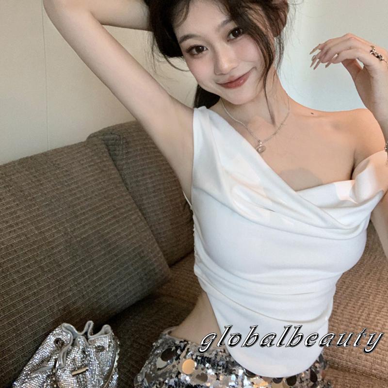 Áo Croptop Trễ Vai Màu Sắc Đơn Giản Cho Nữ