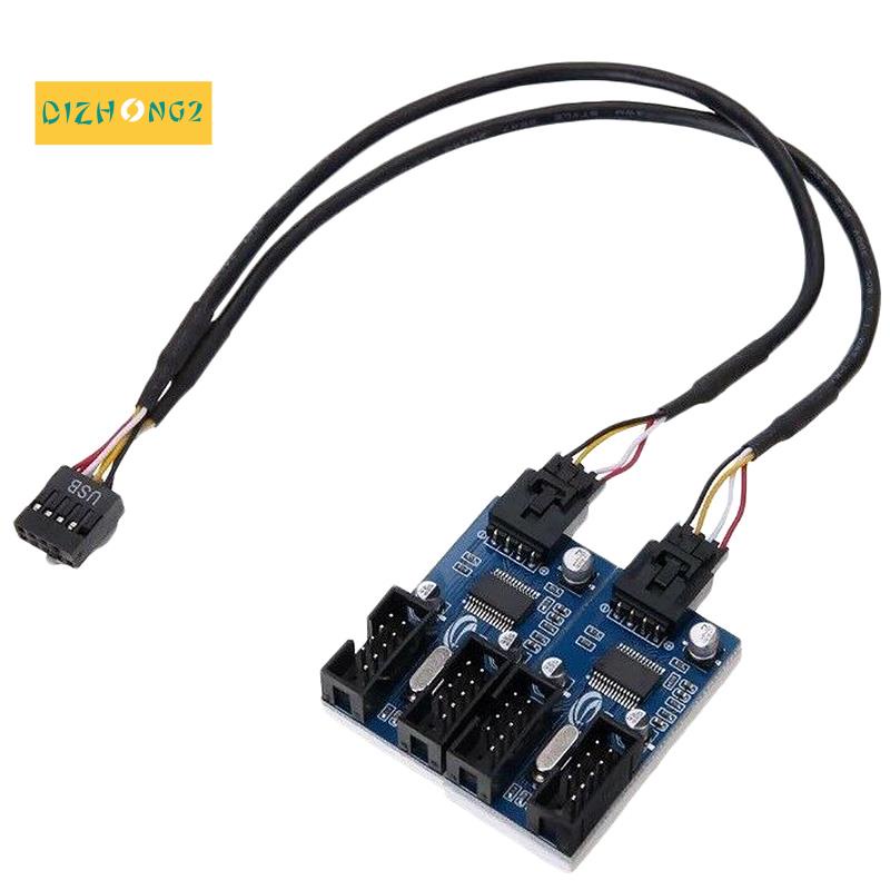 Dây Cáp Nối Dài Bo Mạch Chủ Chuyển Đổi 1 Sang 4 Cổng Usb 9Pin Dài 30Cm