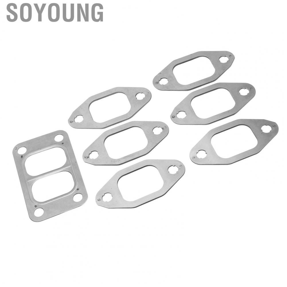 Soyoung Exhaust Manifold Tube Gasket  Set Strong Sealing Thermal Conduction Metal Alloy for Car