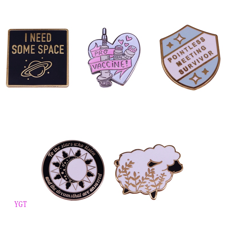 Ygt Ghim Cài Áo Hình Câu Trích Dẫn I Need Some Space Không Gian Màu Vàng Kim Dành Cho Nam Nữ