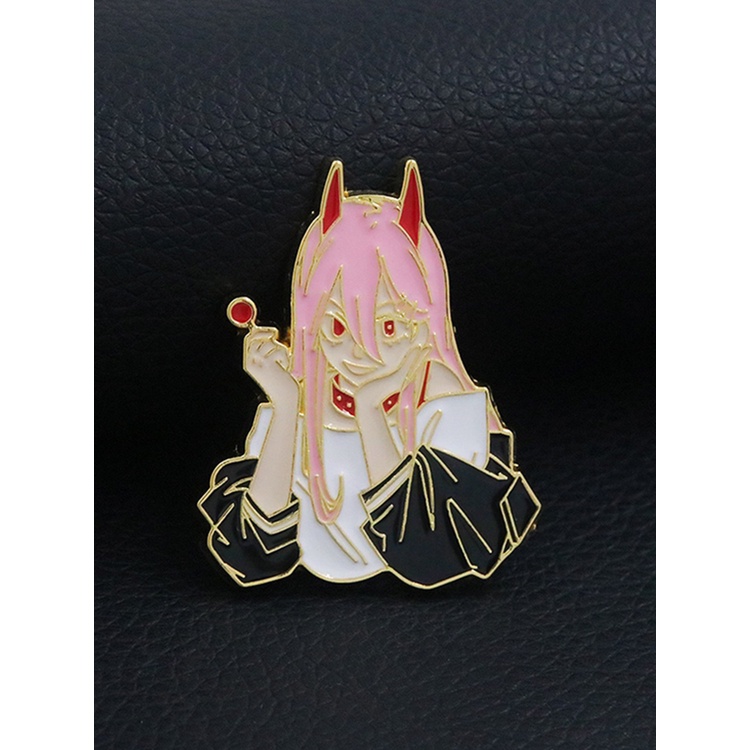 Ygt Ghim Cài Áo Kim Loại Tráng Men Hình Anime Saw Man Power Demon Cho Ba Lô / Huy Hiệu