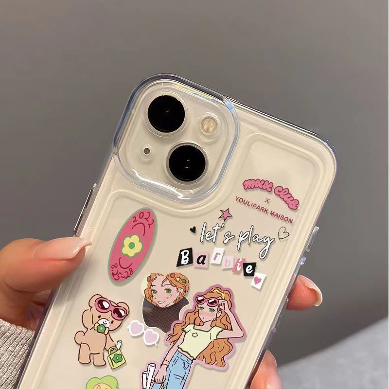 ✅Ốp Điện Thoại Trong Suốt Họa Tiết Cô Gái / Không Gian Độc Đáo Chống Sốc Cho iPhone12 pro 14pro 11 xr T7MZ