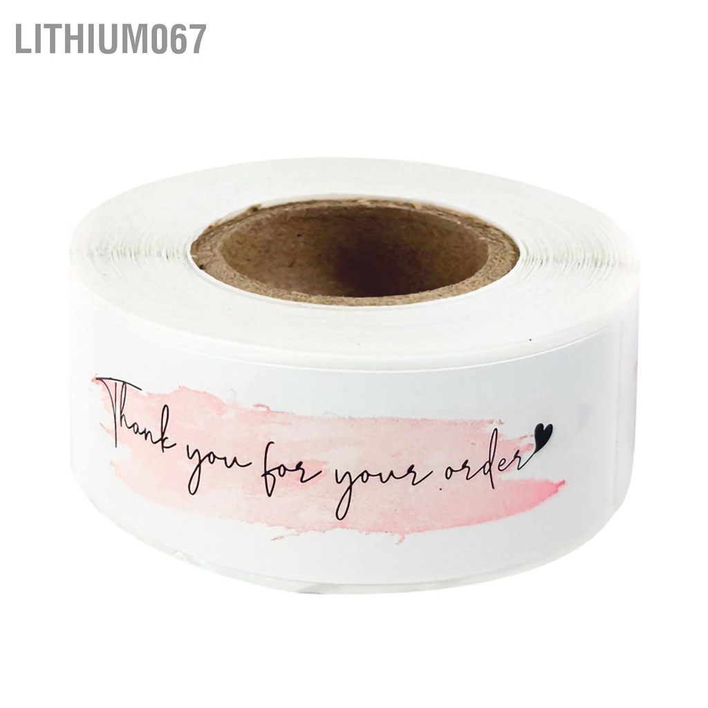 Lithium067 1 Cuộn Nhãn Dán Sticker Hình Chữ Nhật Đẹp Thời Trang Dễ Thương Tự Làm Bằng Tay "Thank You"