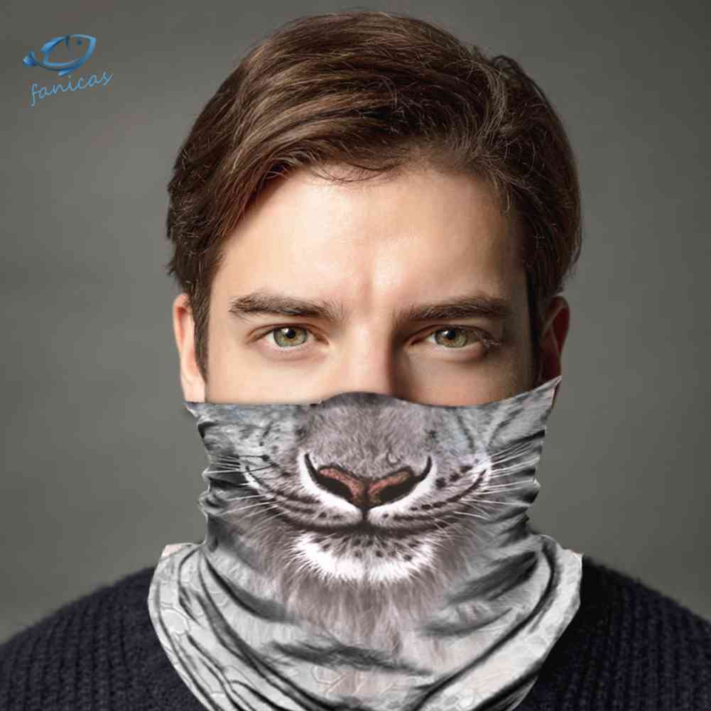 Khăn Choàng Cổ Che Phủ Mặt Không Đường May Thoáng Khí In Họa Tiết Động Vật Dành