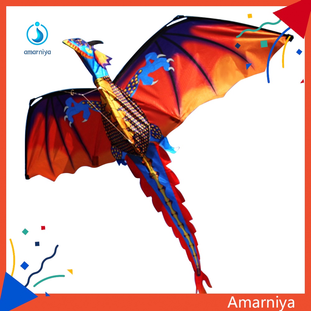 Diều Hình Rồng 3D Nhiều Màu Sắc Kèm Dây Đuôi Dài 100m