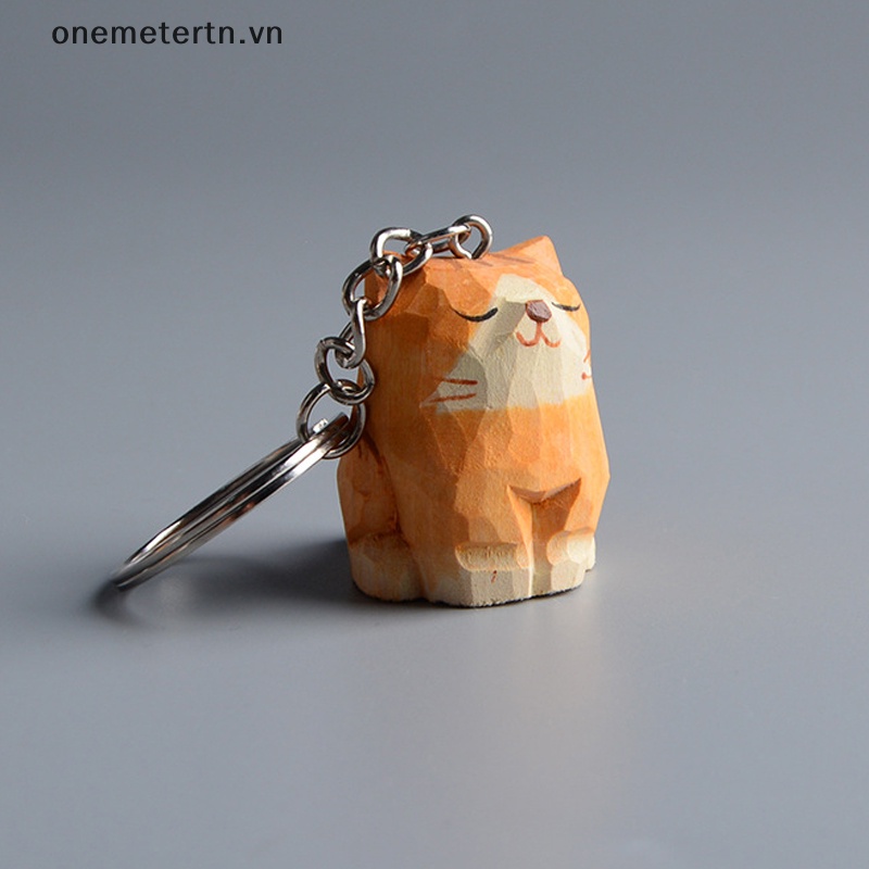 Onemetertn Móc Khóa Hình Mèo Nhỏ Chạm Khắc Thủ Công Sáng Tạo Để Bàn Trang Trí Ba Lô Học Sinh