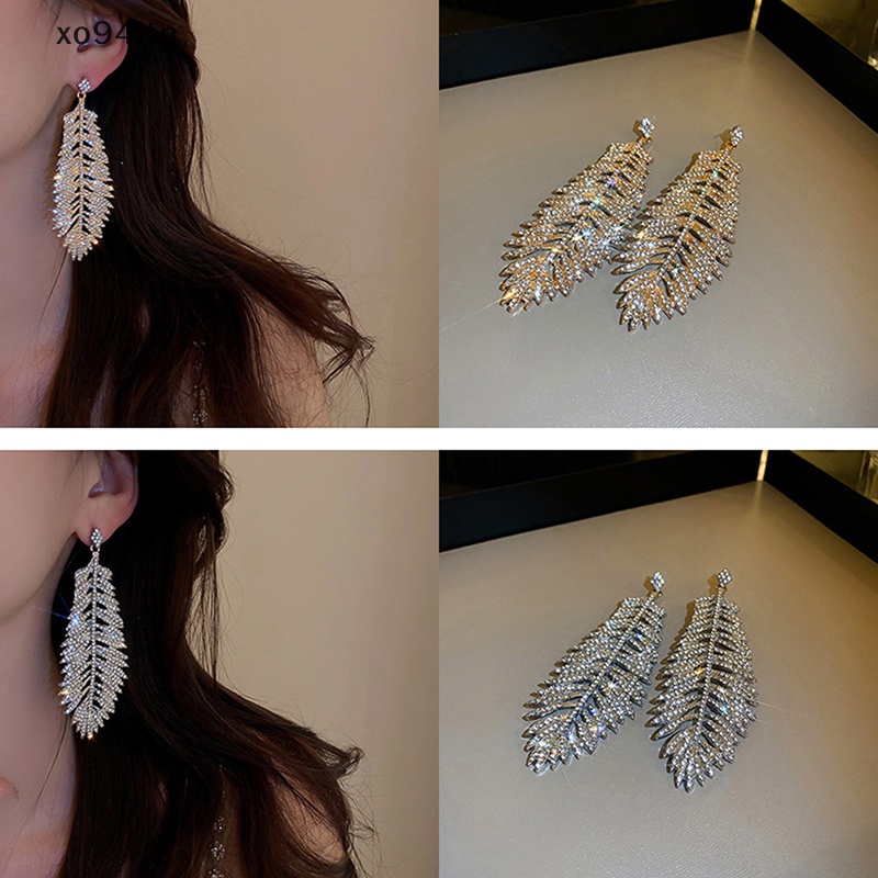 Bông Tai Bạc Dáng Dài Đính Đá Thời Trang Dành Cho Nữ