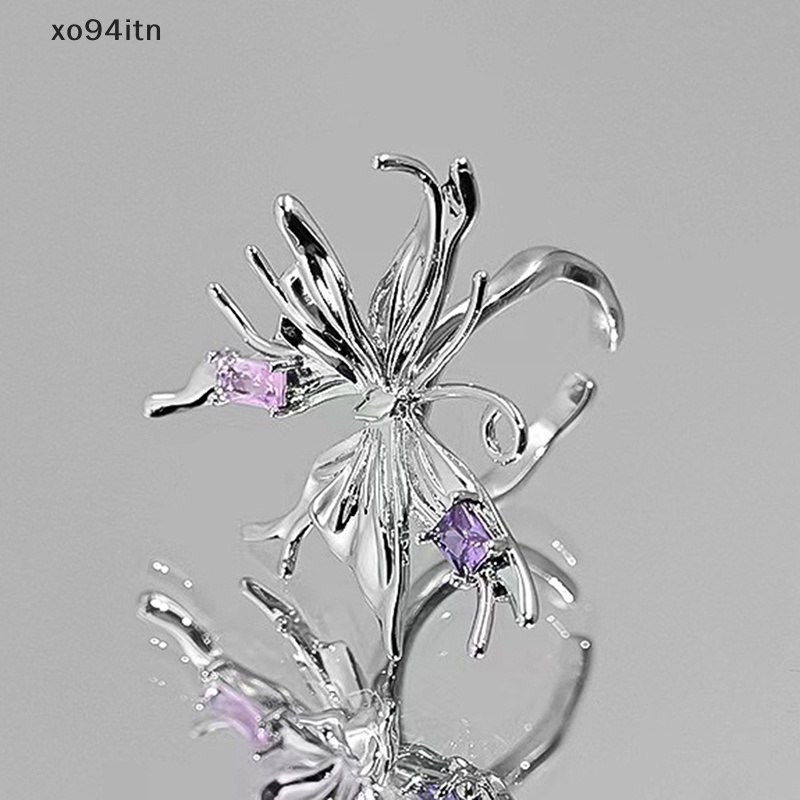 Nhẫn Hở Hình Bướm Bằng Kim Loại Y2K Phong Cách Punk Cổ Điển