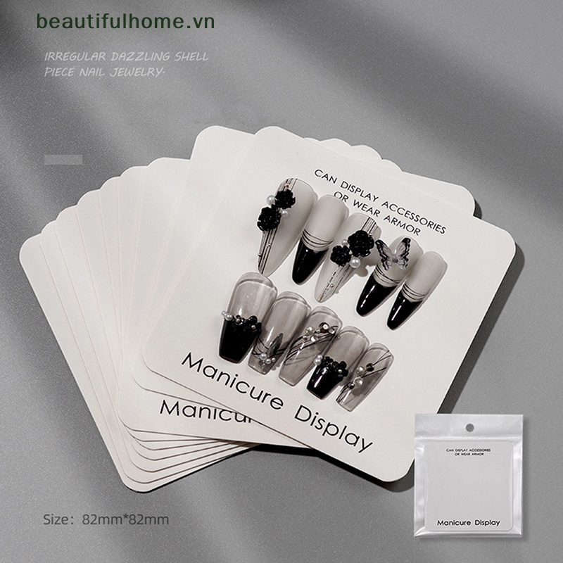 Bộ 10 Thẻ Giấy Cạc Tông Trưng Bày Móng Tay Giả