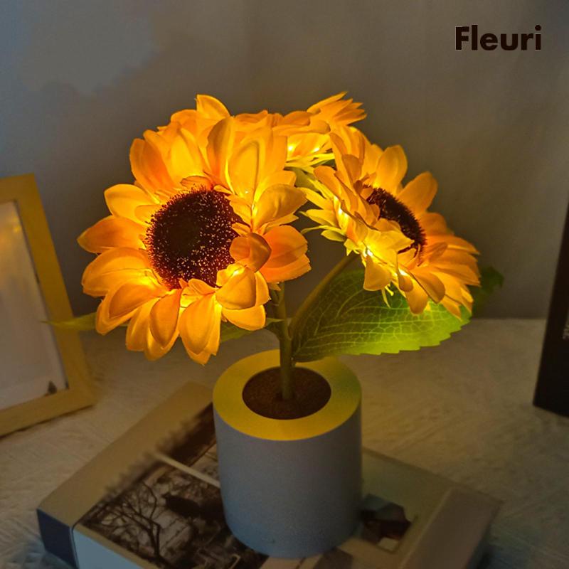 [Fleurir] Đèn Để Vẽ Trong Chậu Cây Ban Đêm Sang Trọng Nhỏ Gọn Cho Phòng Ngủ / Ngày