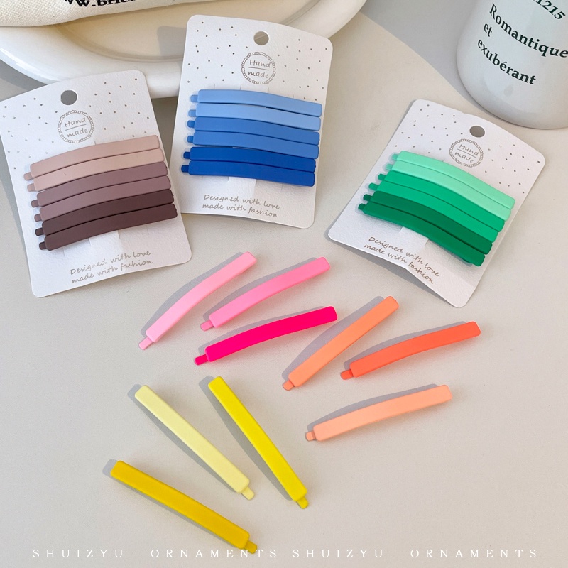 Bộ 6 Kẹp Tóc Một Bên Không Để Lại Dấu Vết Màu Sắc Dành Cho Bạn Gái