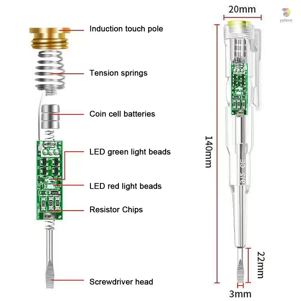 Bút Thử Điện Thông Minh Chống Thấm Nước Có Đèn LED Độ Sáng Cao