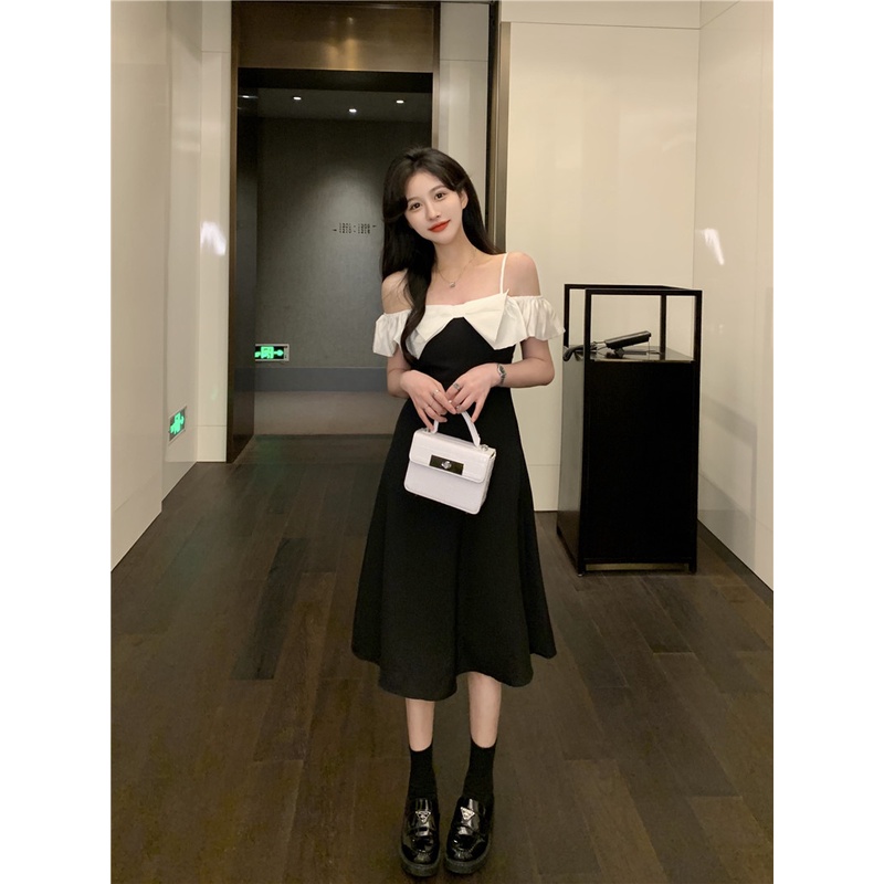 Đầm Hai Dây Trễ Vai Viền Bèo Thời Trang Mùa Hè Hàng Mới Dành Cho Bạn Nữ