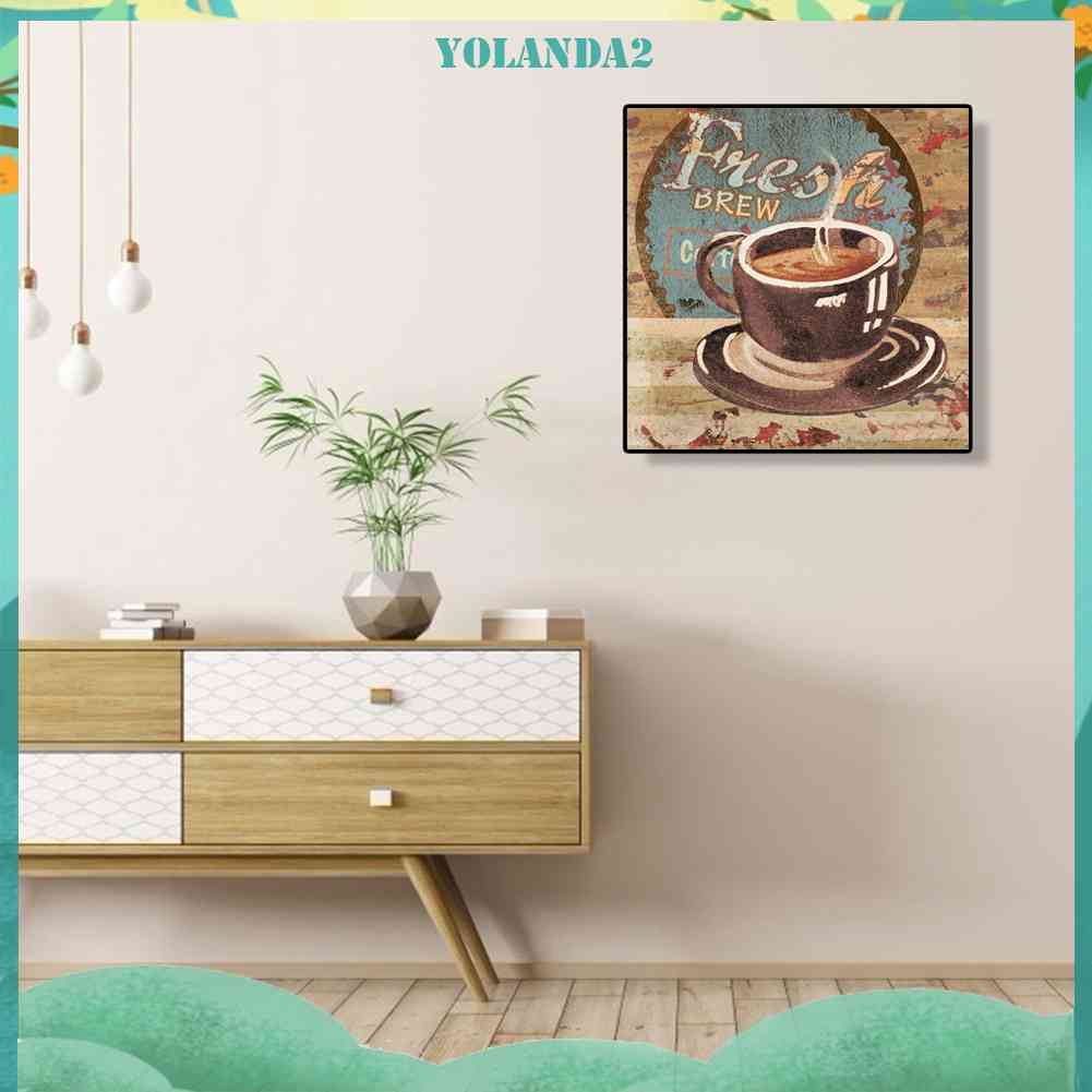 Bộ Tranh Đính Đá 5D Toàn Diện Họa Tiết Ly Cà Phê Độc Đáo DIY