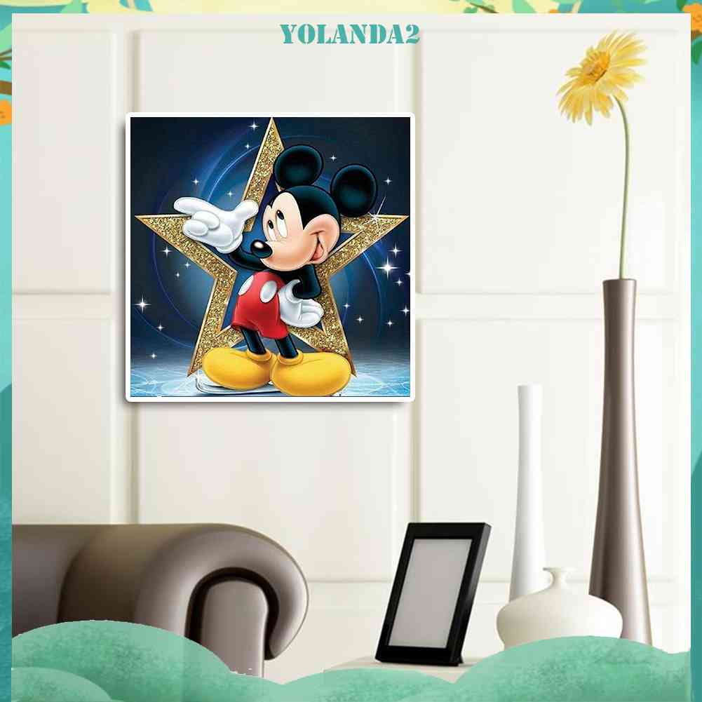 Tranh Đính Đá Kim Cương Toàn Bộ 5D DIY Hình Vẽ Chuột Mickey