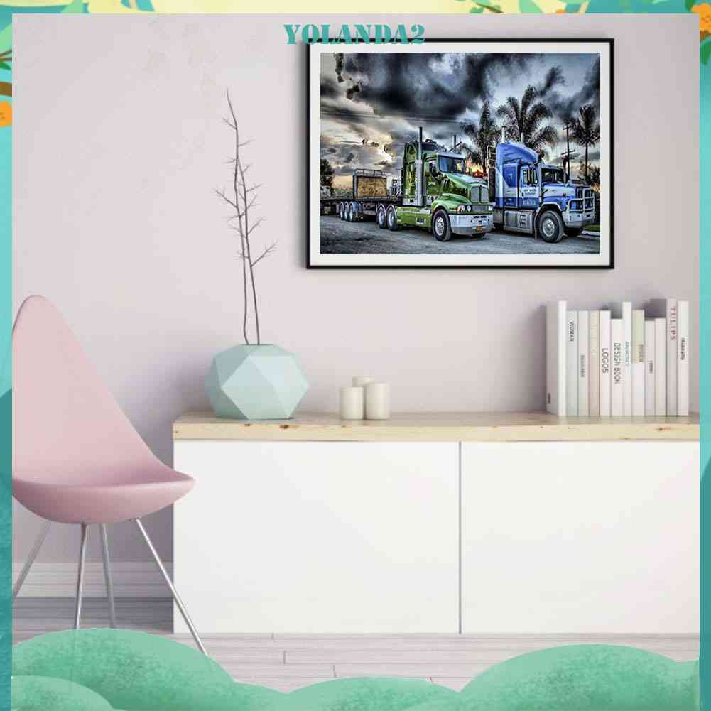 Tranh Đính Đá Kim Cương Toàn Bộ 5D DIY Hình Vẽ Xe Hơi